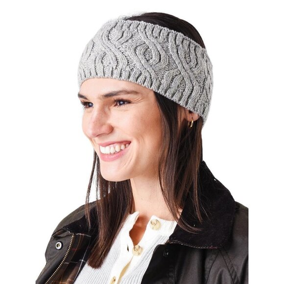 ECHO Womens Grey Cable Knit Wool Winter Headband - Picture 1 of 3